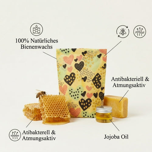 Bienenwachsbeutel mit Zipper im Detail (KI-generiert)
