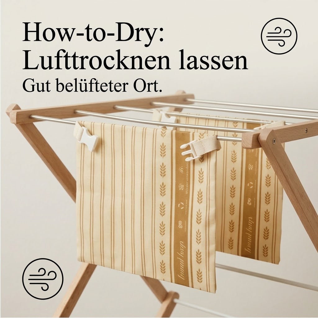 Brotbeutel trocknet an der Luft (KI-generiert)
